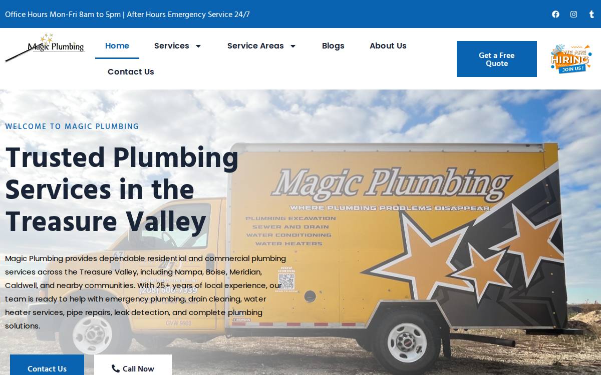 Magic Plumbing website preview