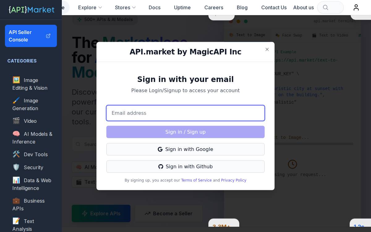 MagicAPI website preview