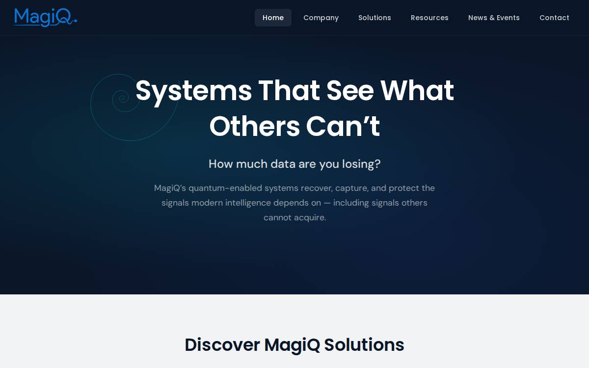 MAGIQ TECHNOLOGIES, INC. website preview