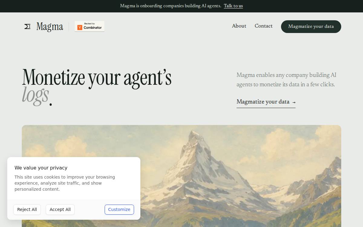 Magma website preview