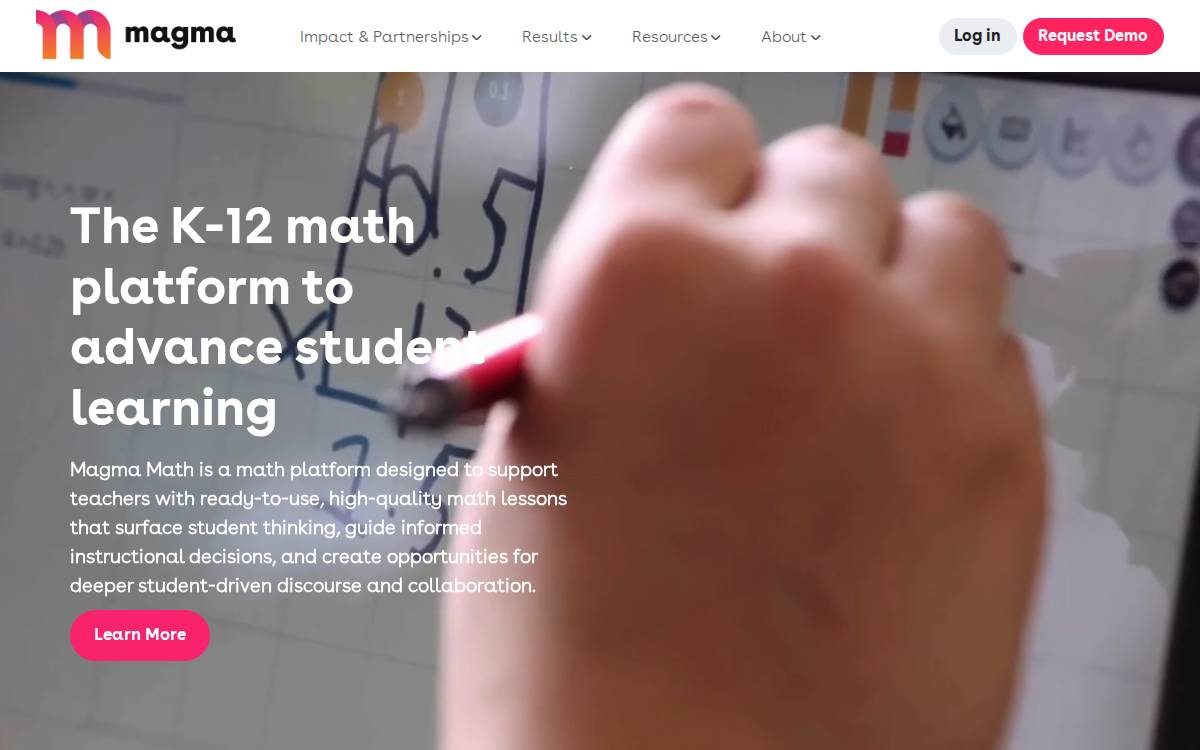 Magma Math website preview