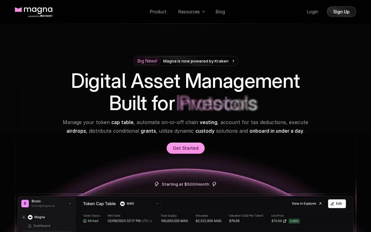Magna website preview