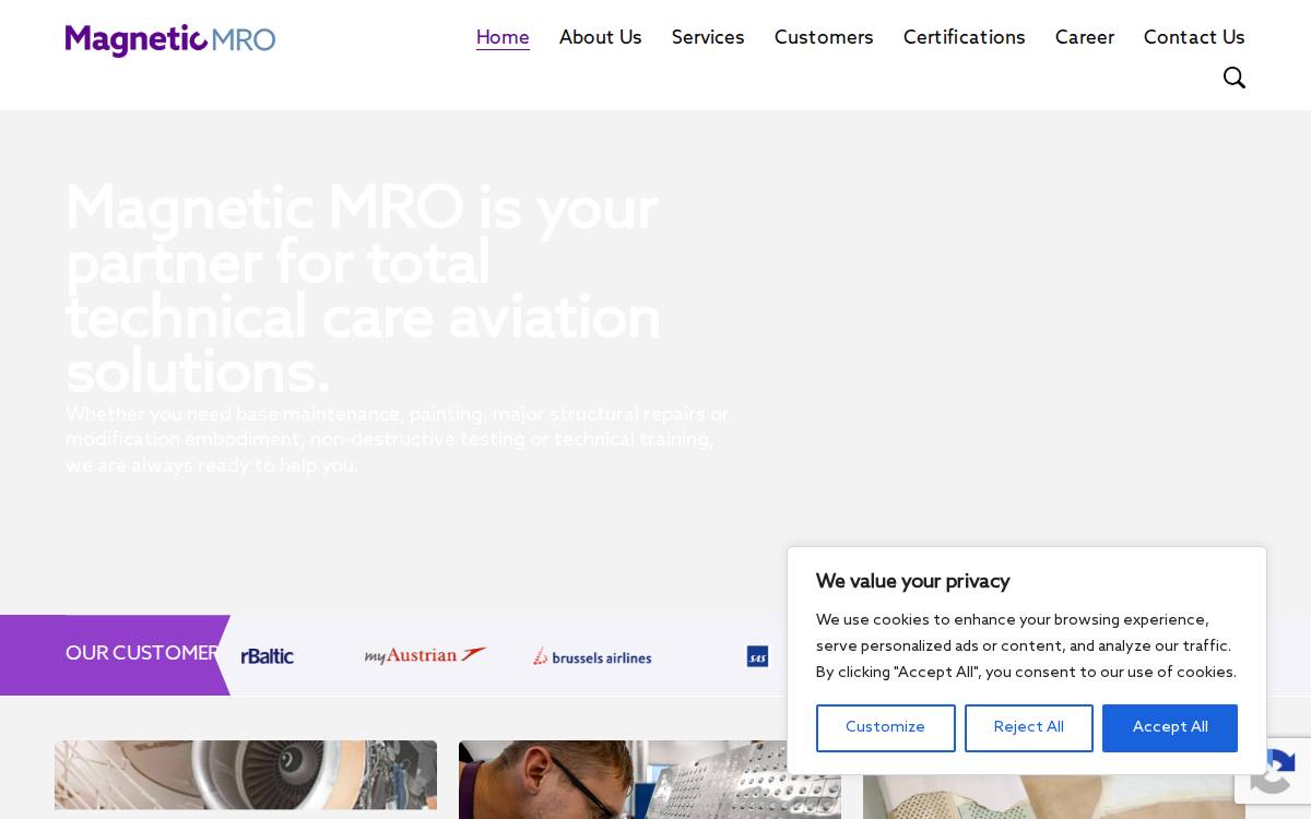 Magnetic MRO website preview