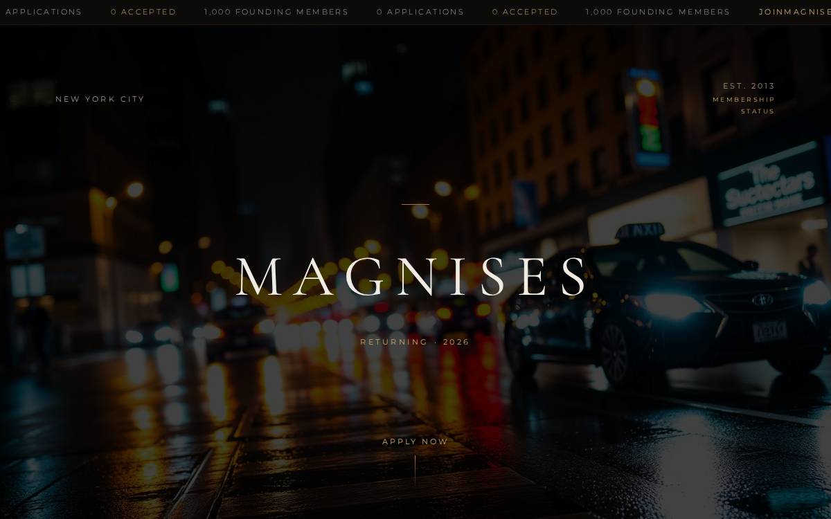 Magnises website preview