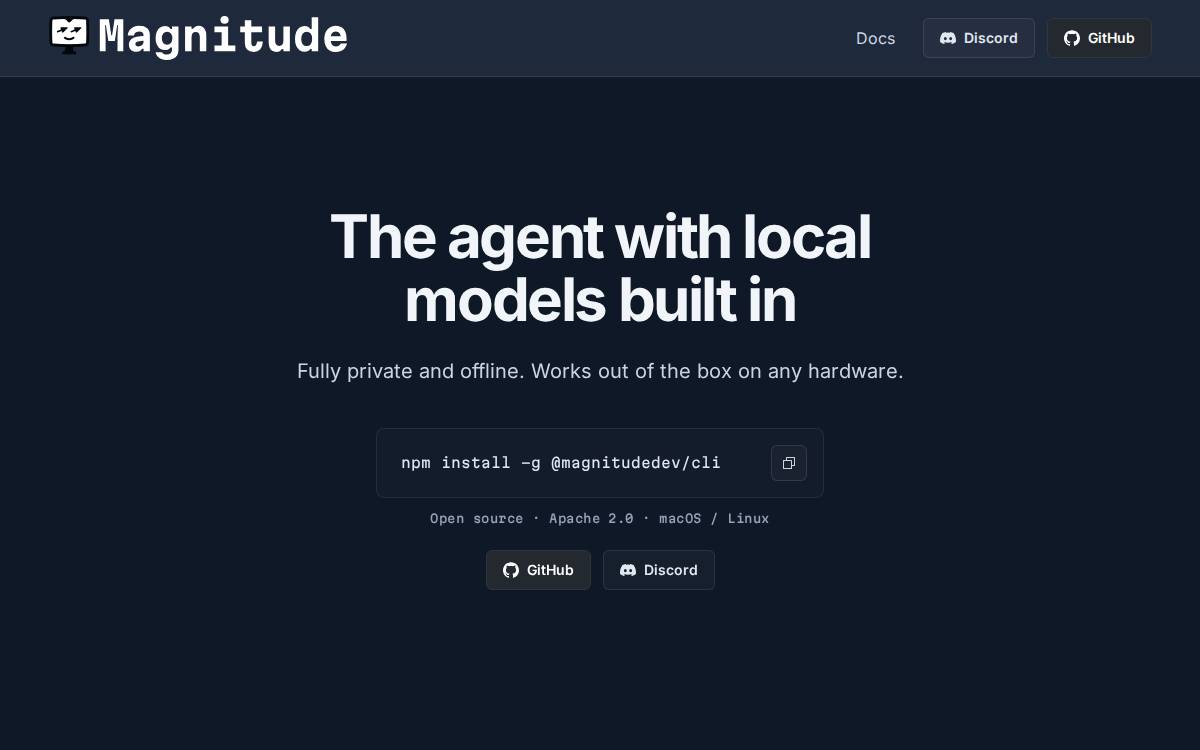 Magnitude website preview