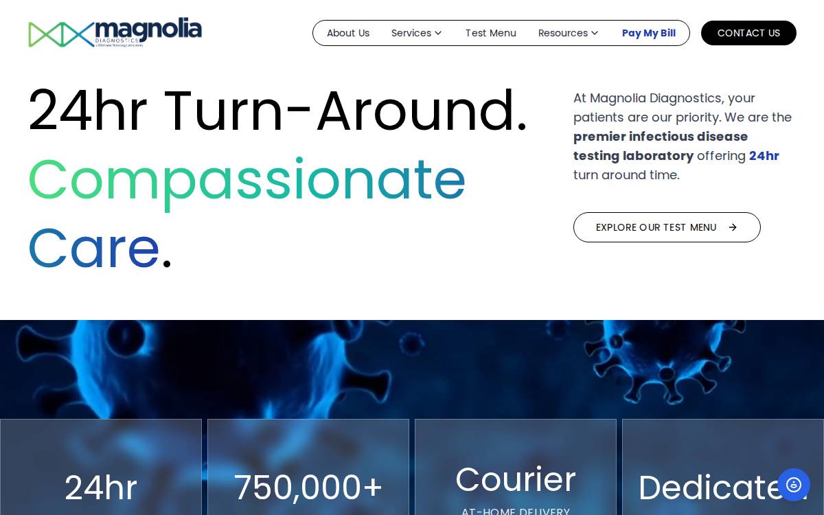 Magnolia Diagnostics website preview
