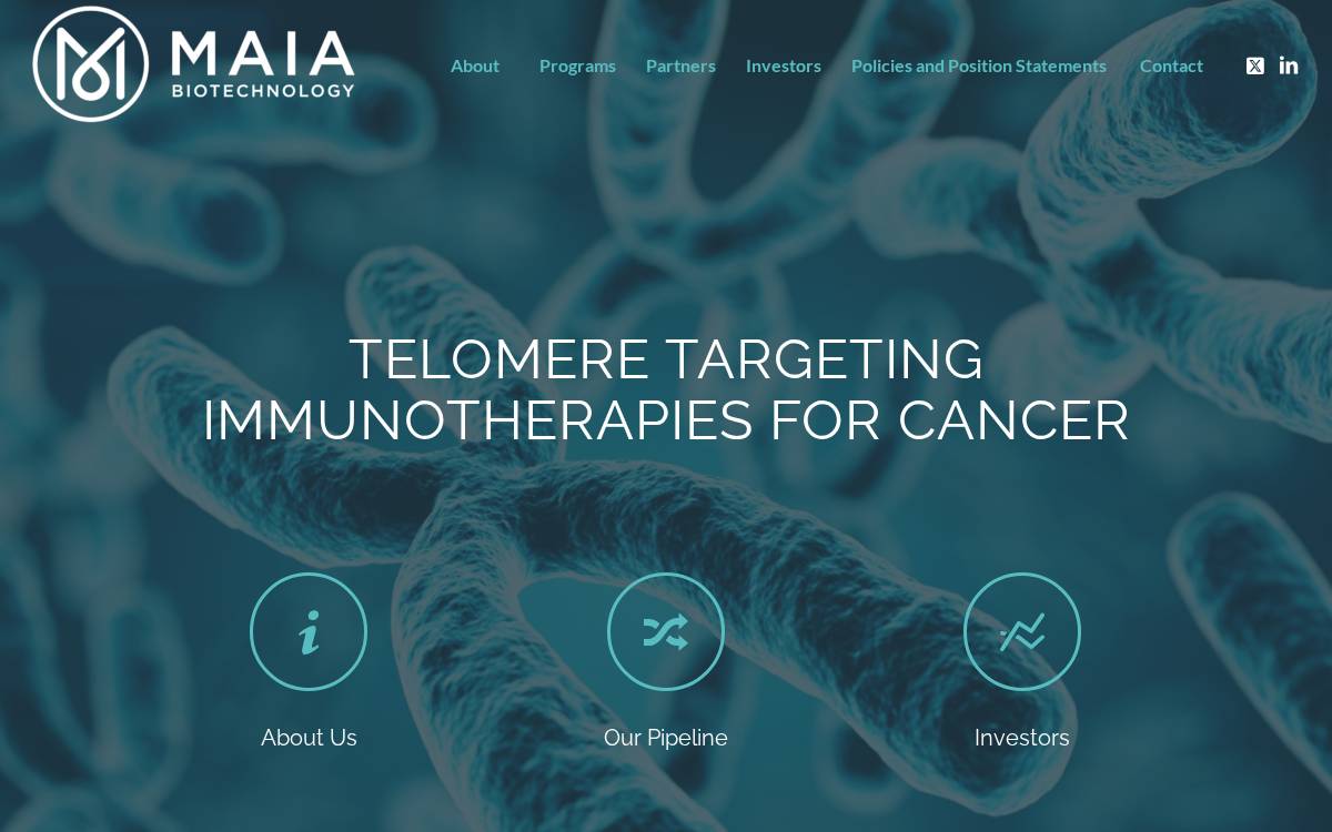 Maiabiotech website preview