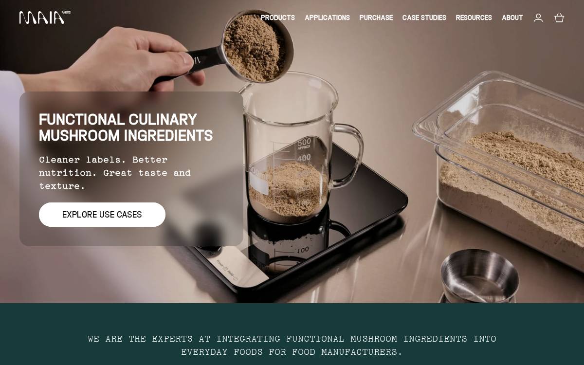 Maia Farms website preview
