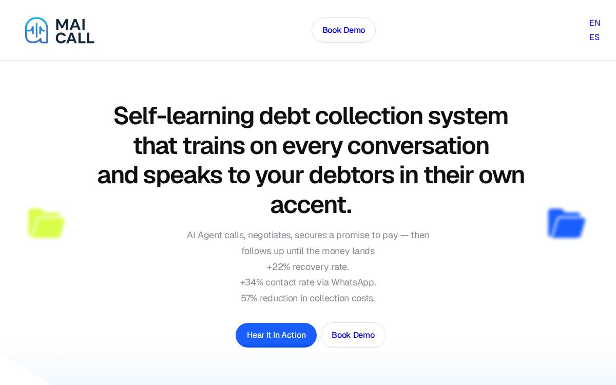 MaiCall website preview