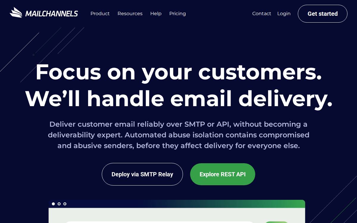 Mailchannels Corp. website preview