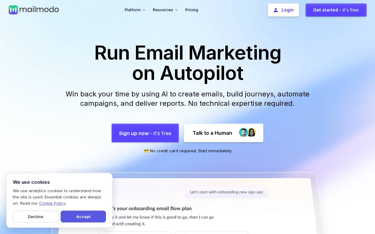 Mailmodo website preview