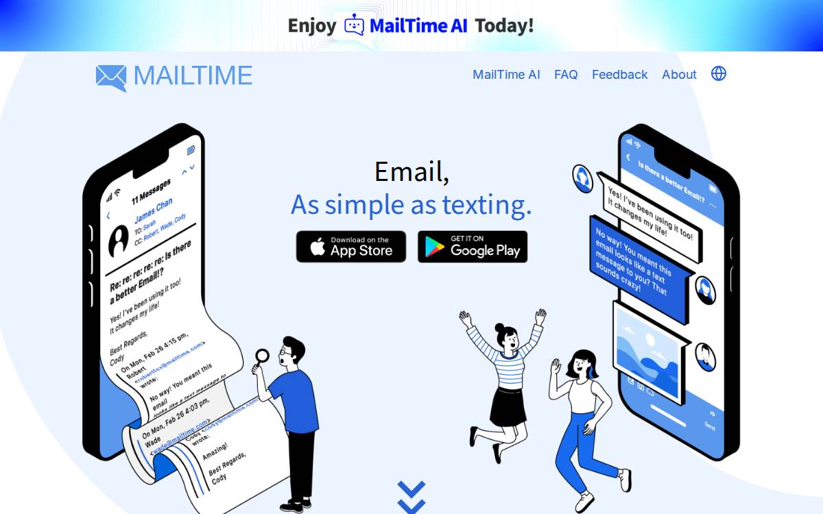 MailTime website preview