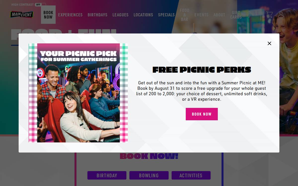 Main Event website preview