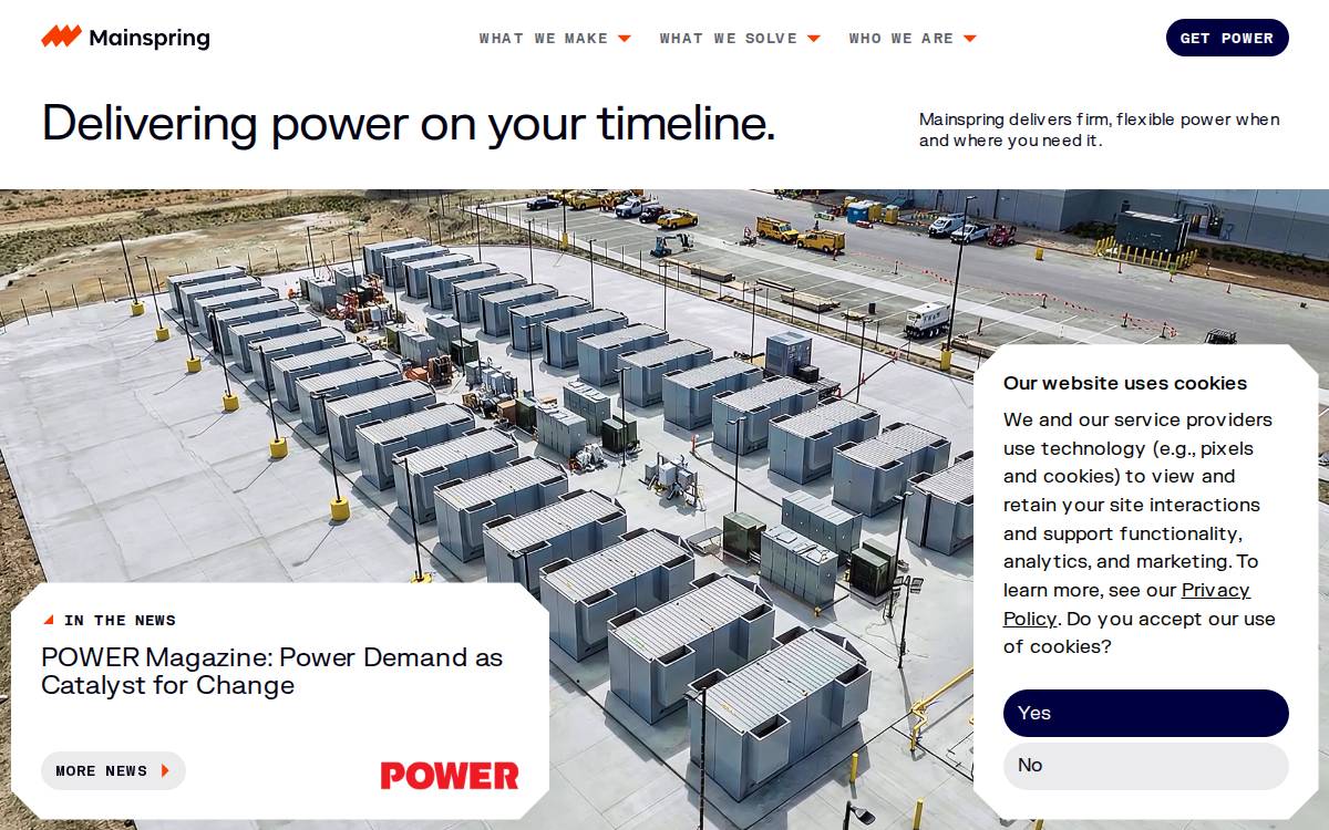 Mainspring Energy website preview