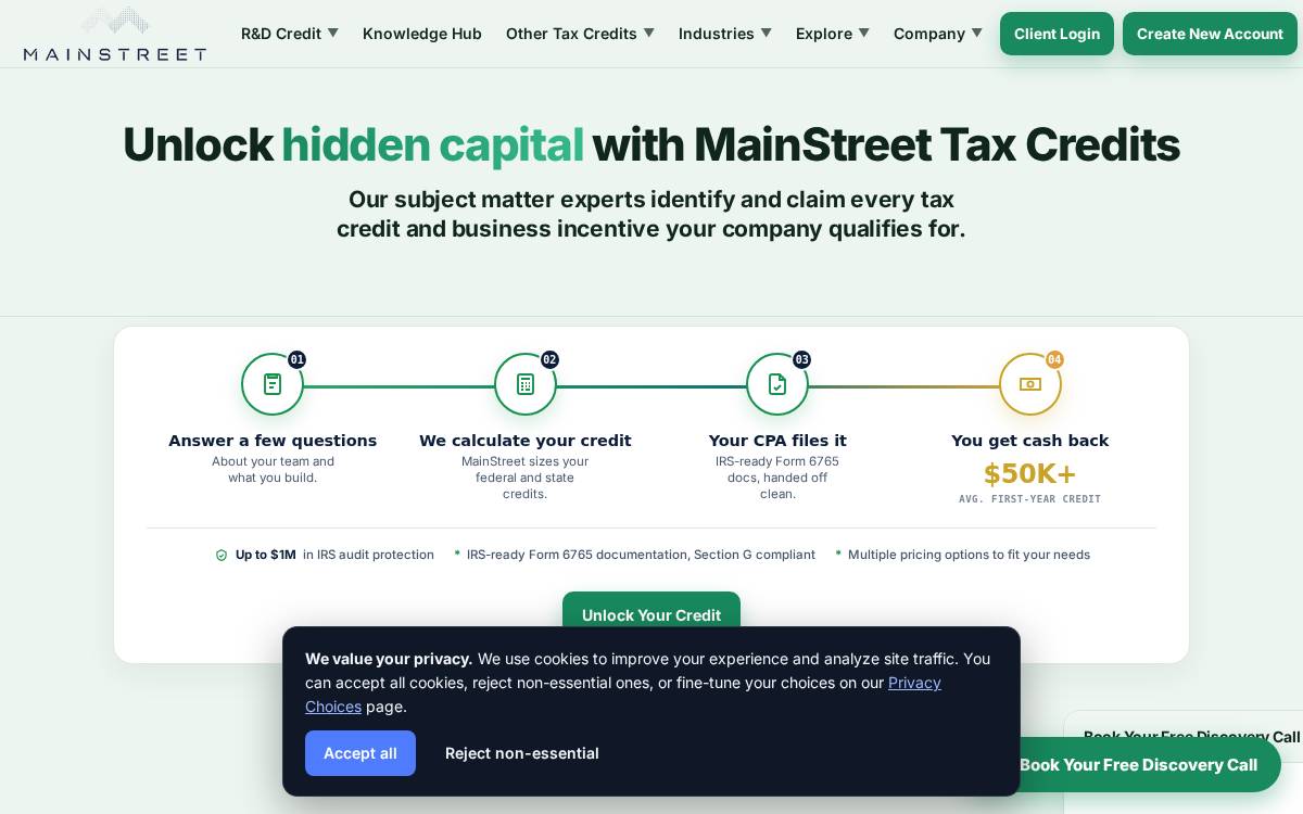 MainStreet website preview
