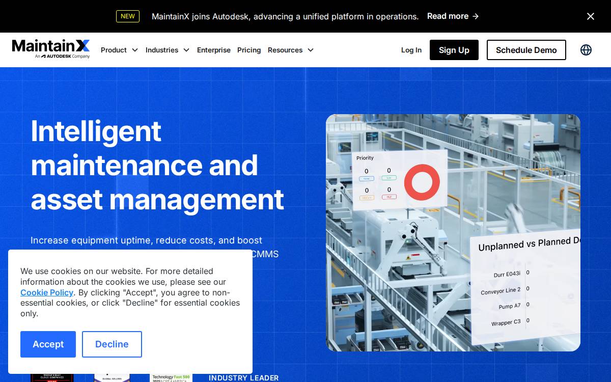 MaintainX website preview