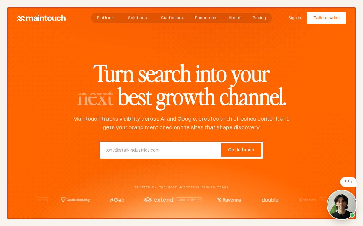 Maintouch website preview