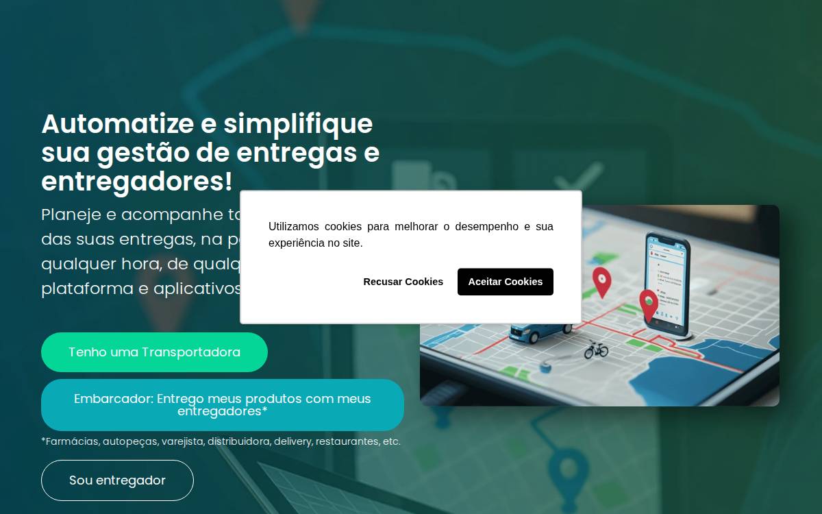Maisentregas website preview