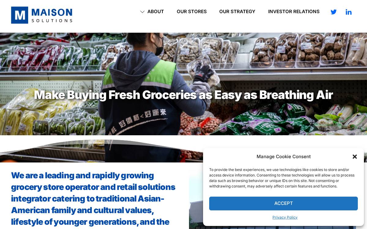 Maison Solutions website preview