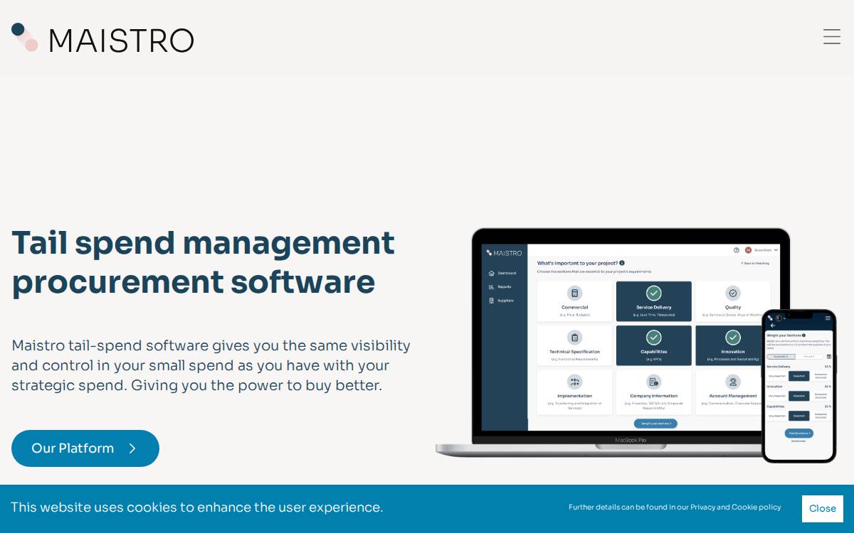 Maistro website preview