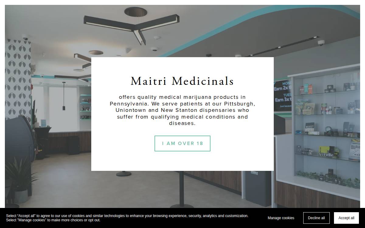Maitri Medicinals website preview