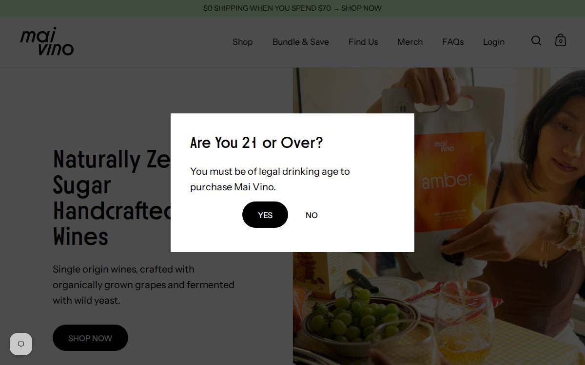 Maivino website preview