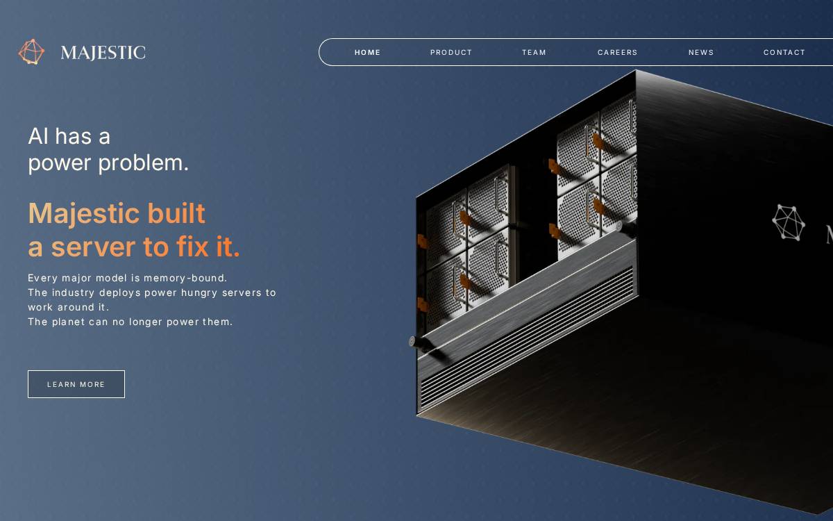 Majestic Labs website preview