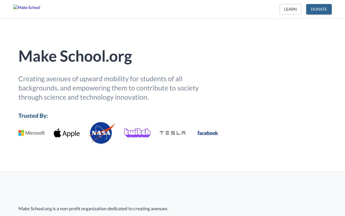 Make School website preview