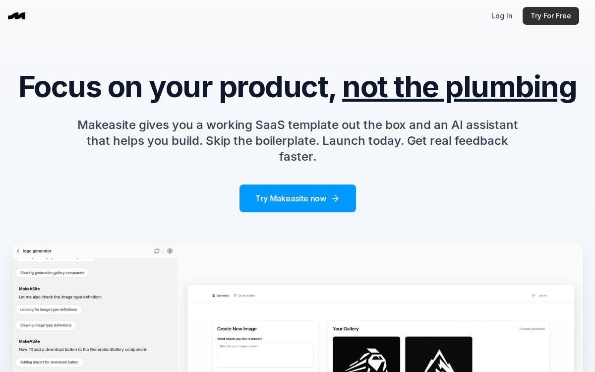 Makeasite website preview
