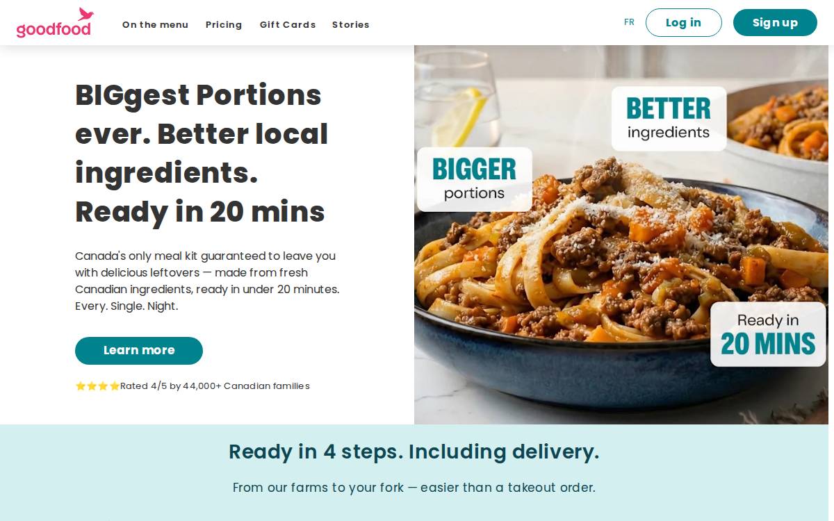 Makegoodfood website preview