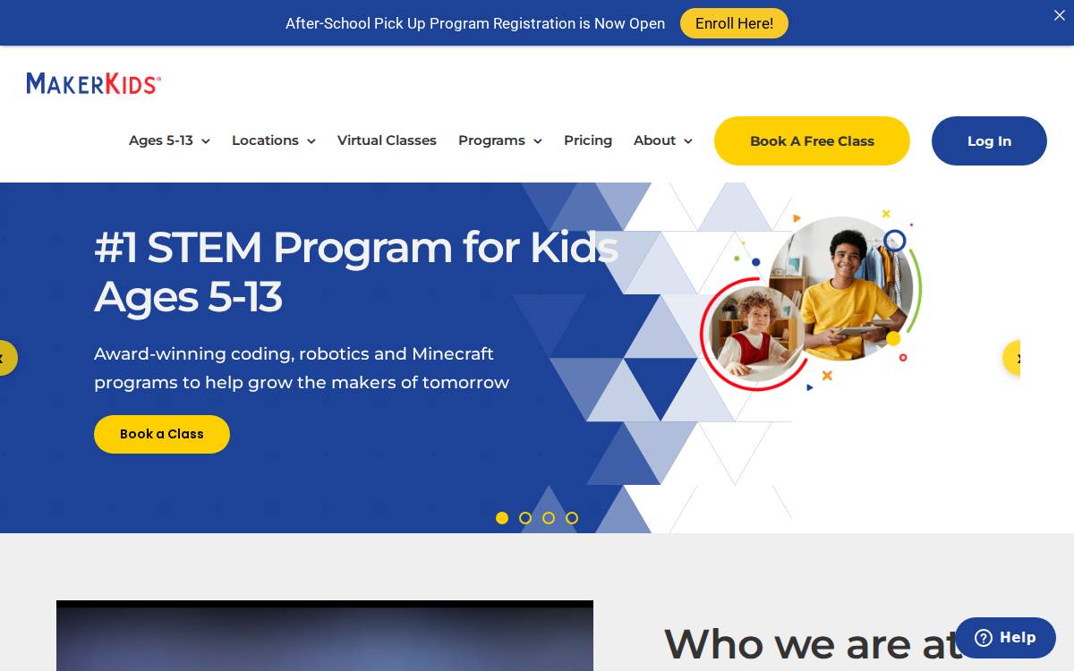 MakerKids website preview