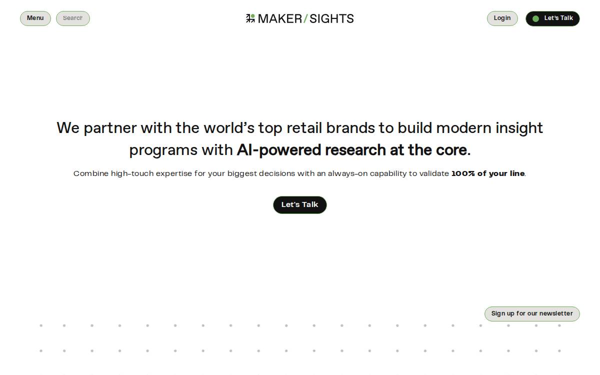 MakerSights website preview