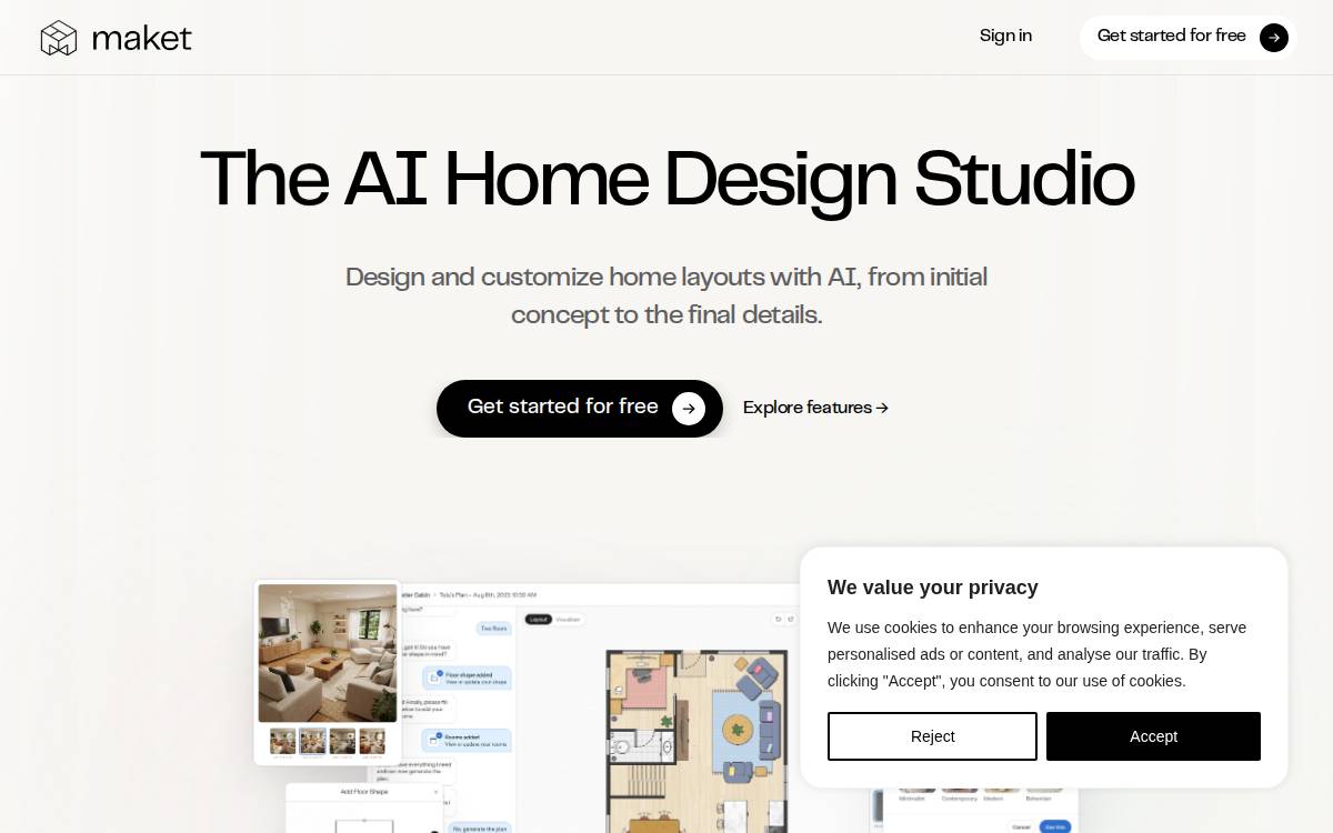 Maket website preview