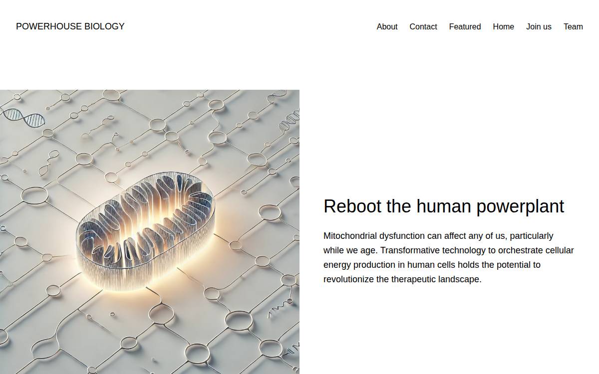 Making human mitochondria superhuman website preview