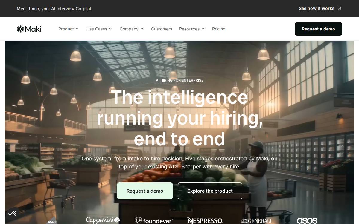 Modern talent assessment platform website preview