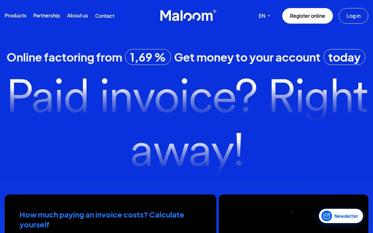 Malcom Finance website preview