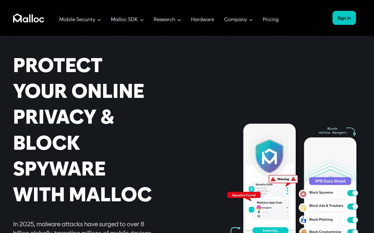 Malloc Inc website preview