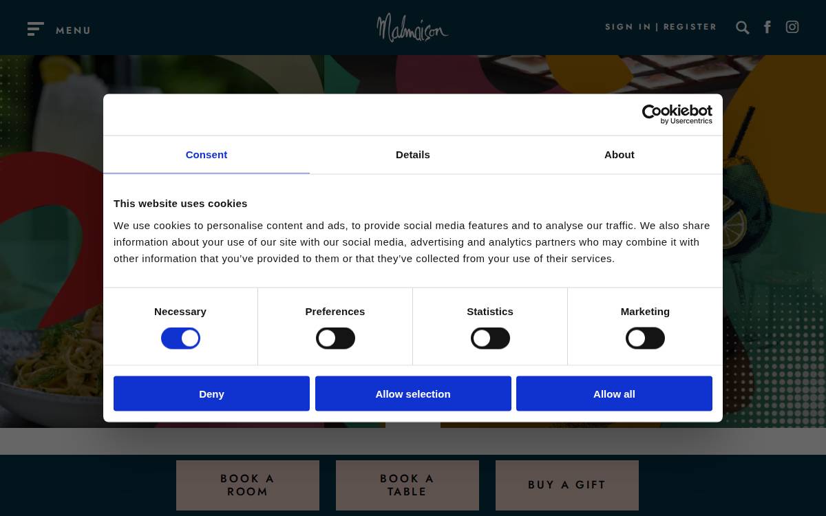Malmaison website preview