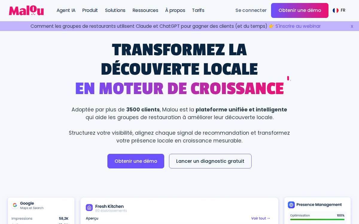 Malou website preview