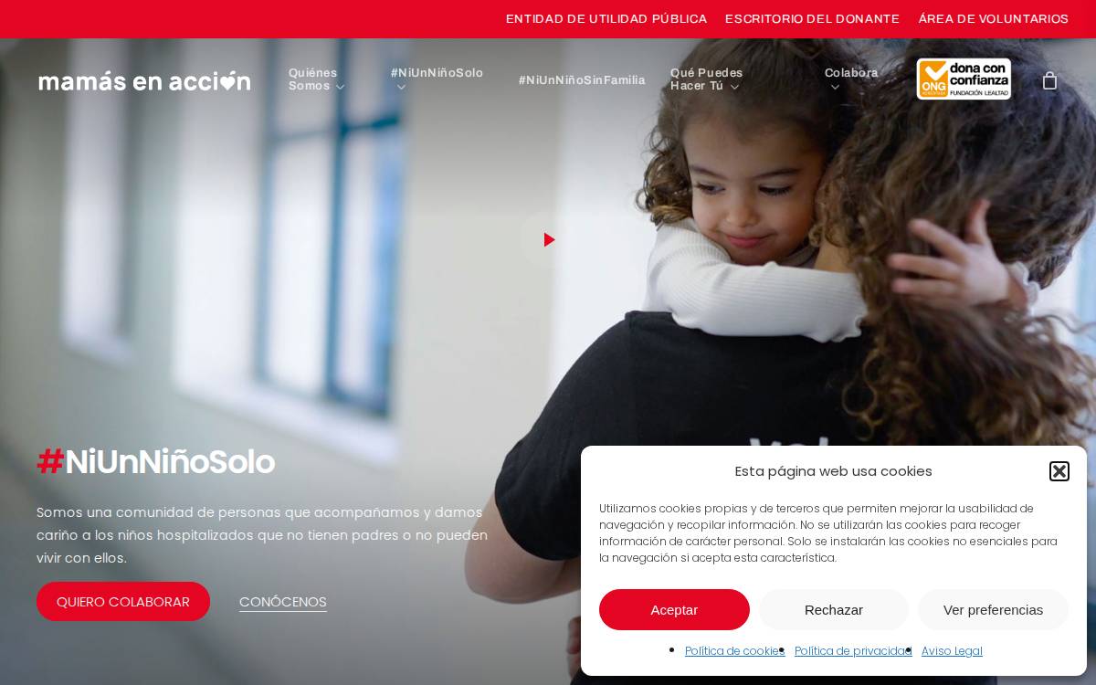 Mamás en Acción website preview