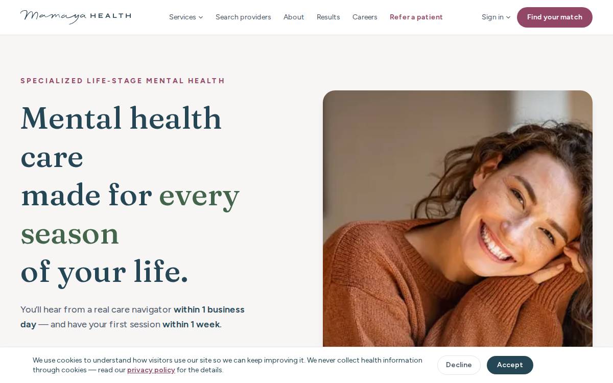 Mamaya Health website preview