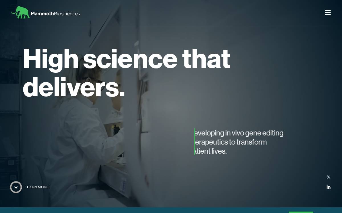 Mammoth Biosciences website preview