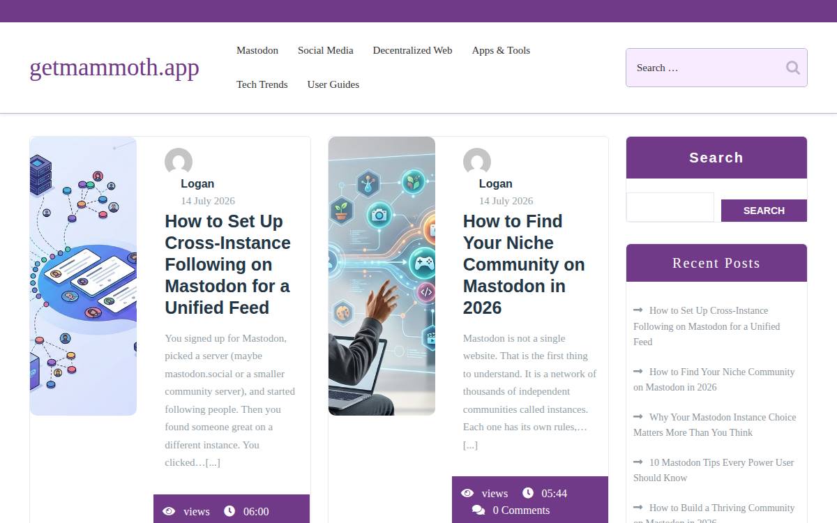 Mammoth website preview