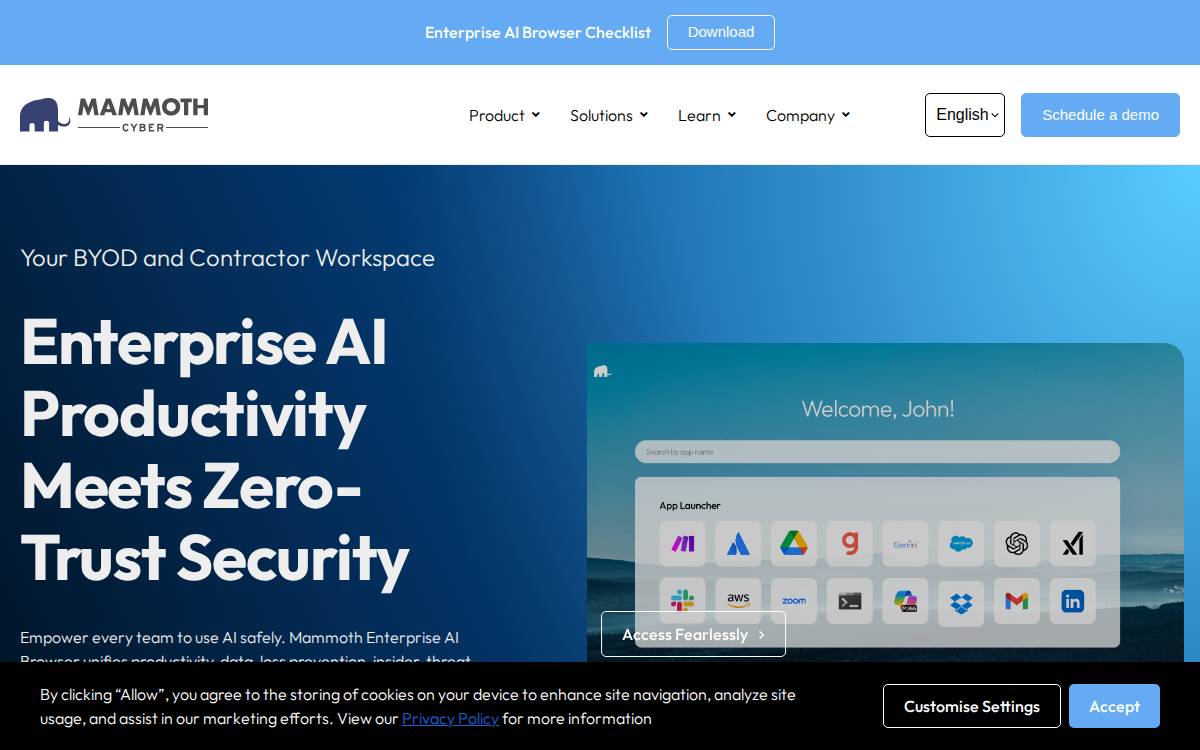 Mammothcyber website preview