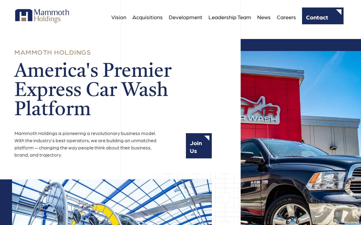 Mammothholdings website preview