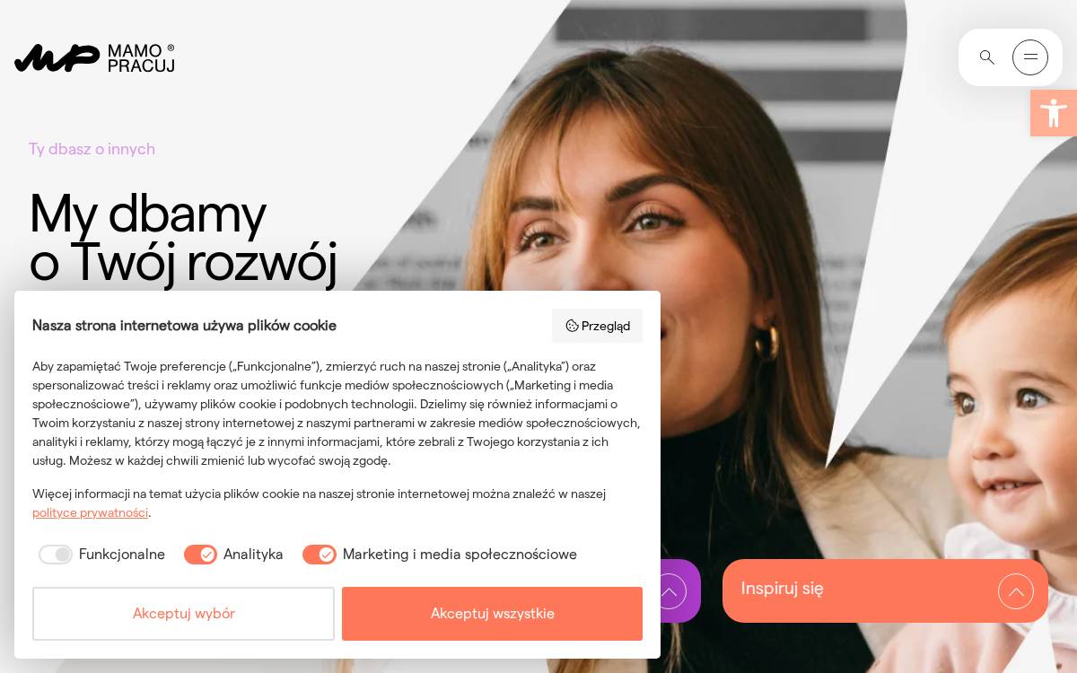 Mamo Pracuj website preview