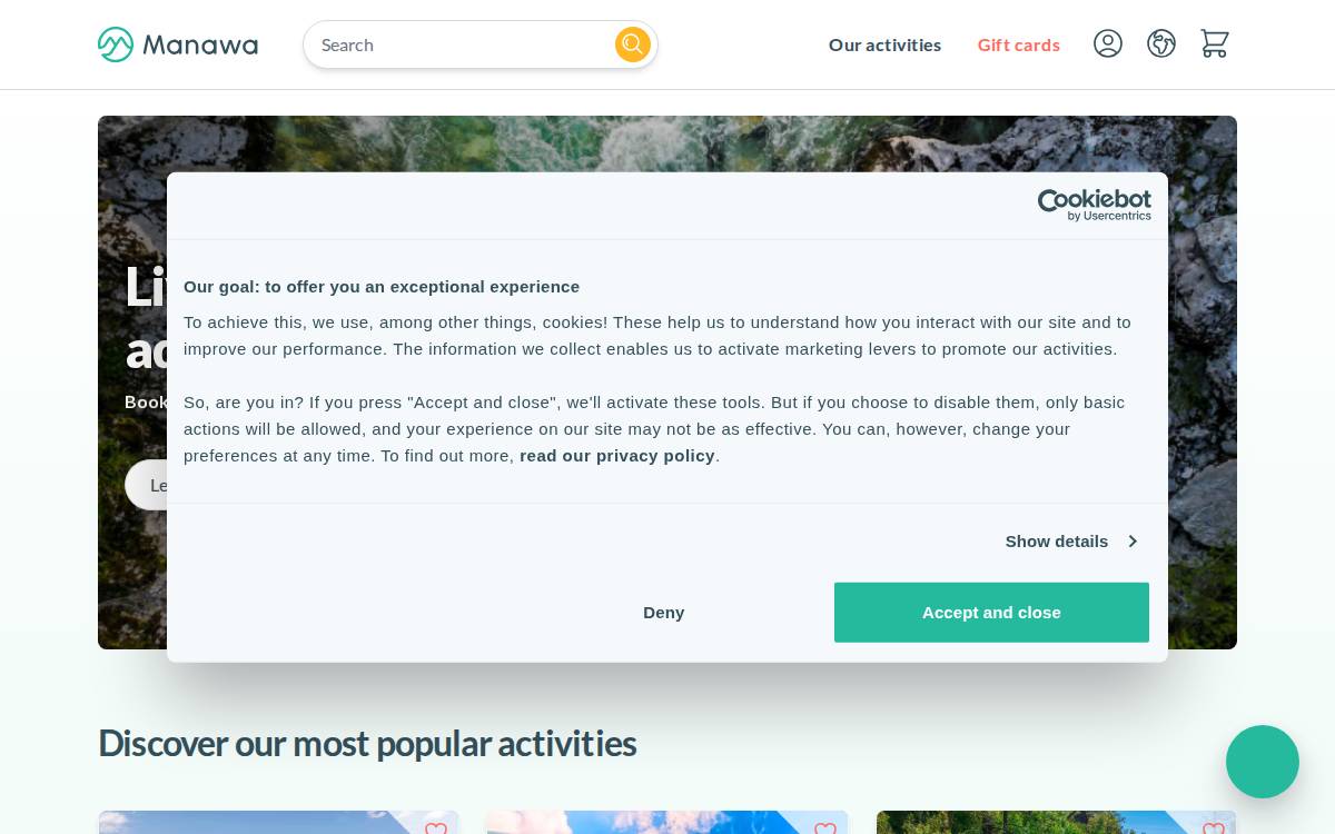 Manawa website preview