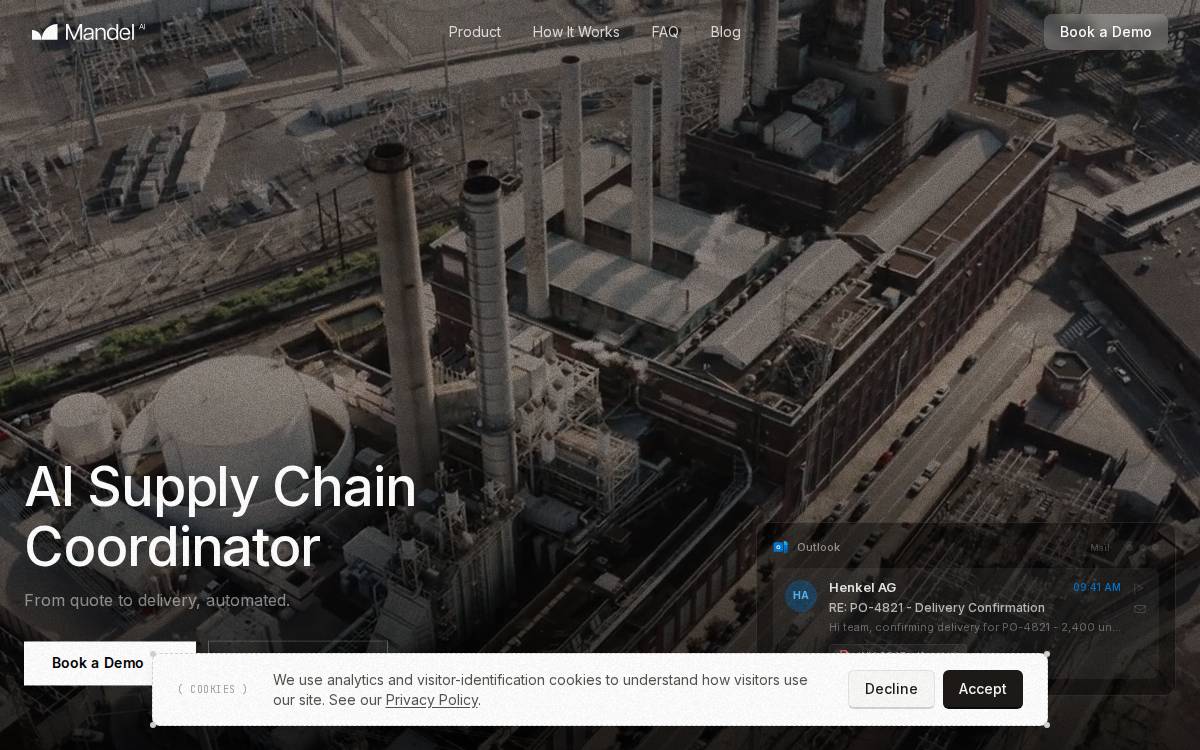 Mandel AI website preview