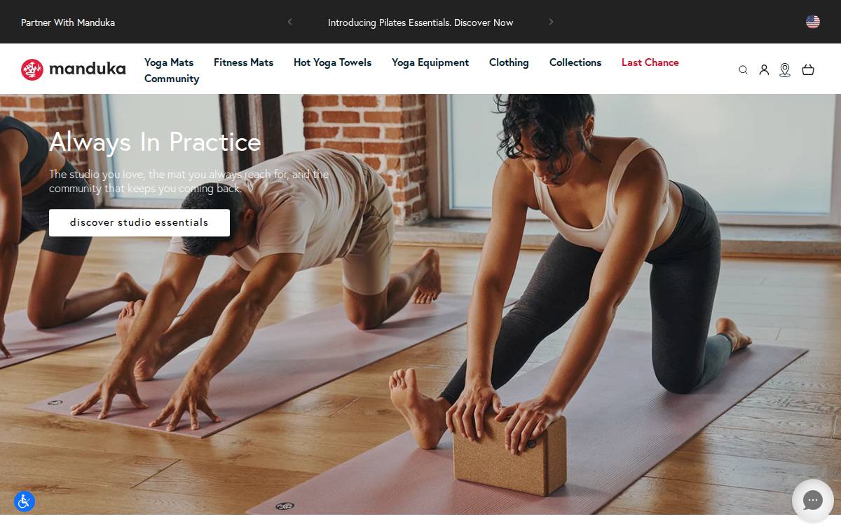 Manduka website preview