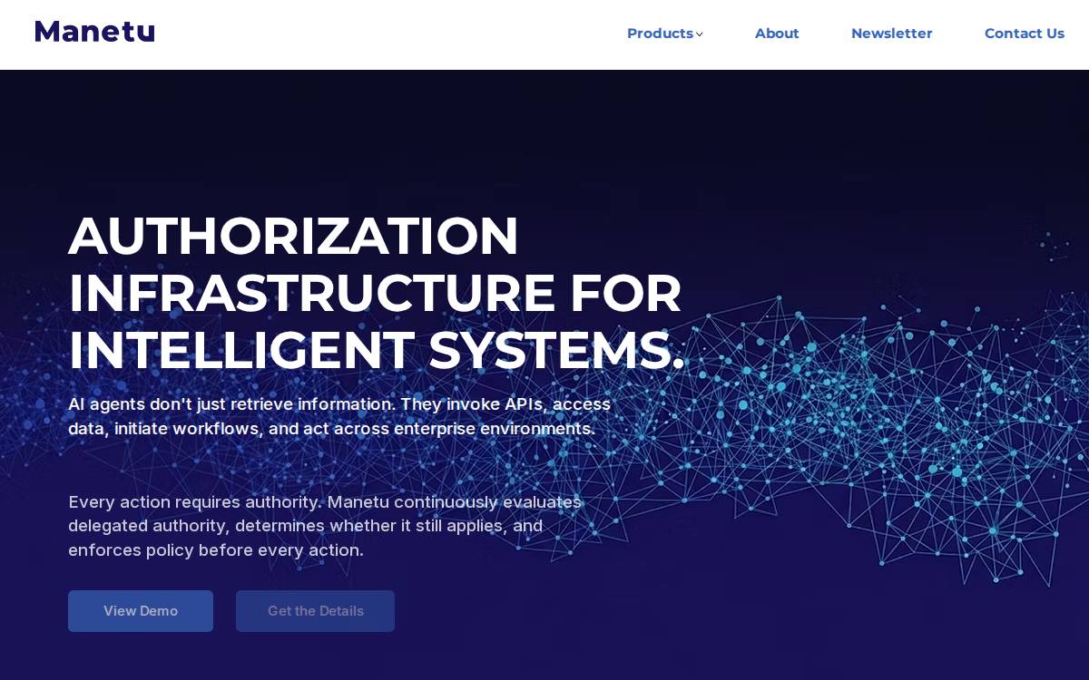 Manetu website preview